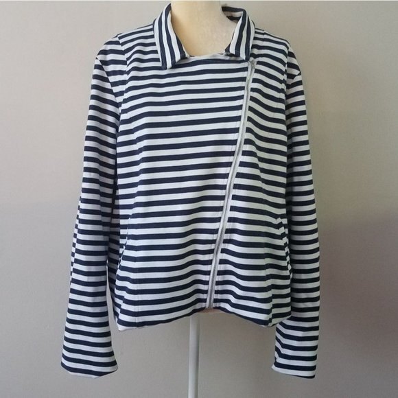 Lane bryant striped zip front jacket size 26 - Picture 1 of 3
